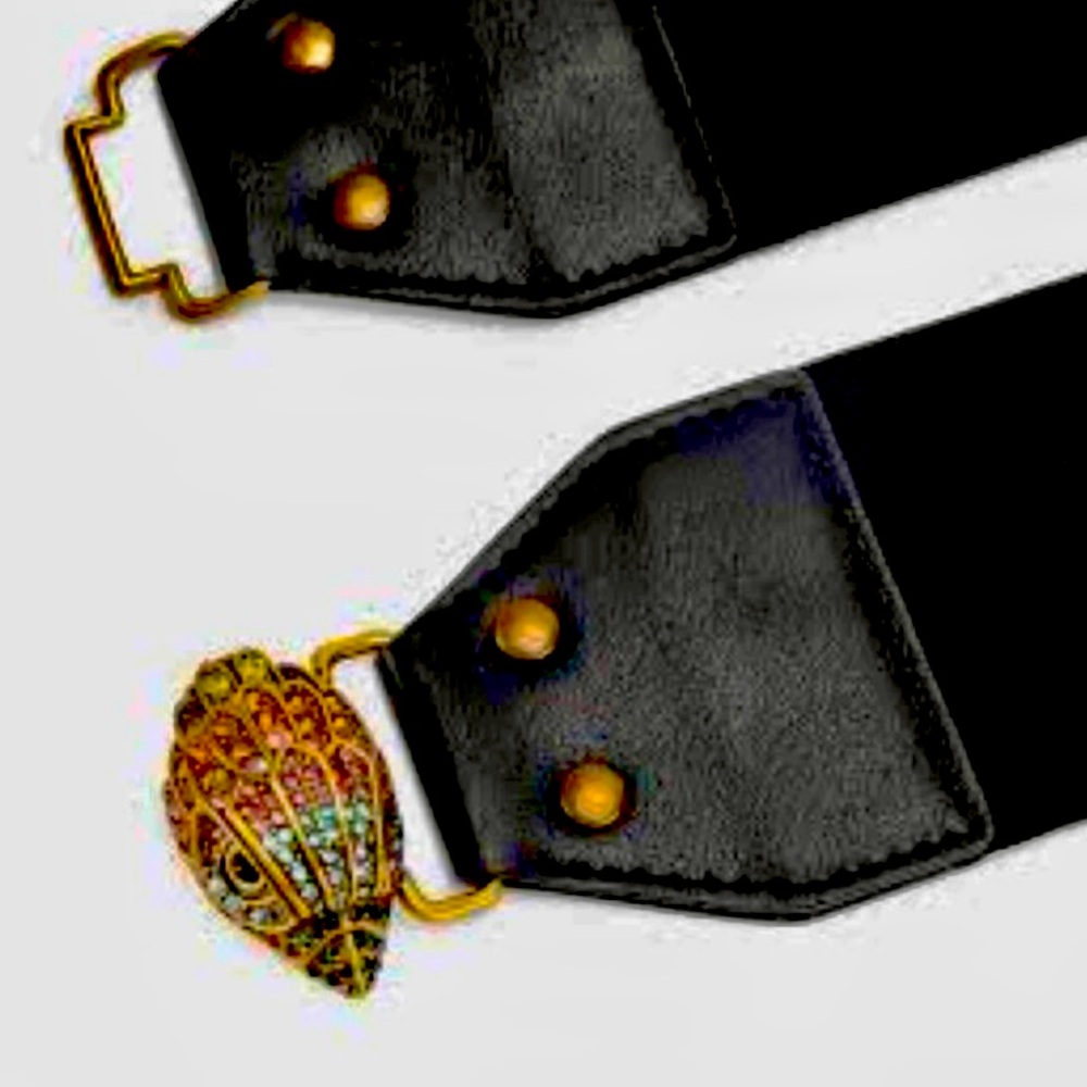 New Kurt Geiger London 2.55" Elastic Eagle Waist Belt - Picture 4 of 9
